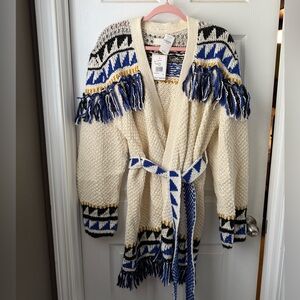 NWT MOTHER fringe cardigan